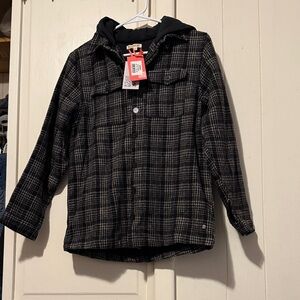 Men's Black and Gray Plaid Jacket